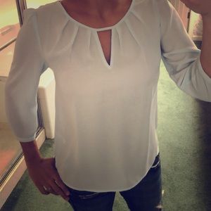 Teal chiffon shirt